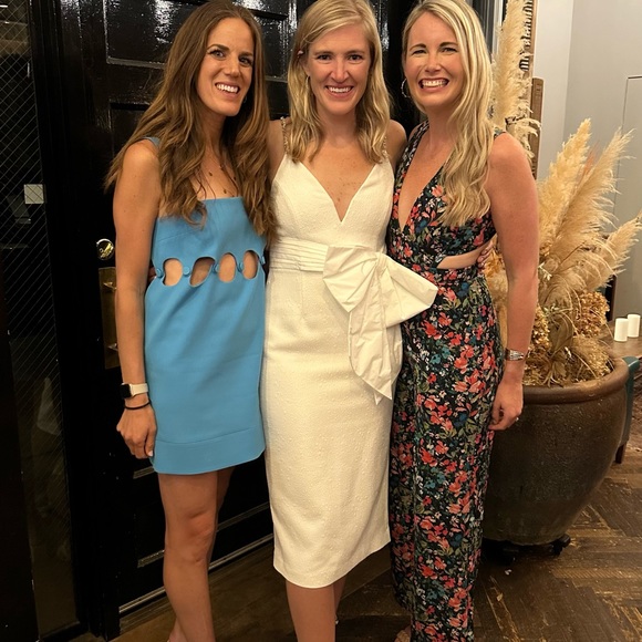 Anthropologie Rebecca Vallance Genevieve Bow V-Neck Sheath Midi - Picture 4 of 6